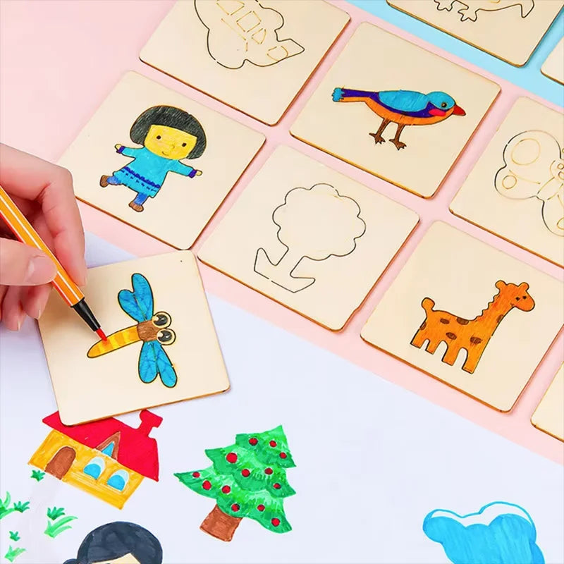 10-20pcs Wooden Drawing Stencils