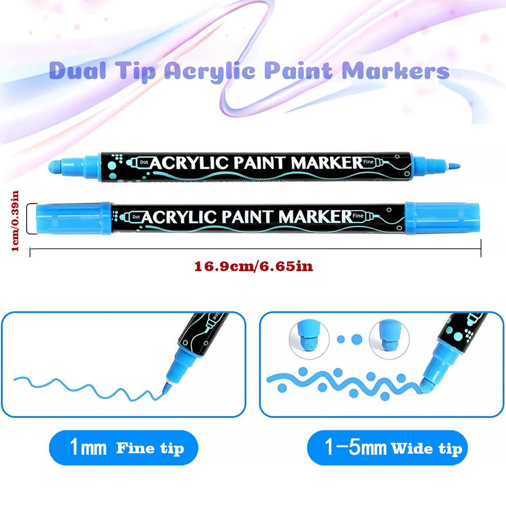12/24/36/48 Colors Dual Tip Acrylic Paint Pens