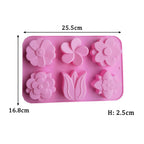 6 Holes Rose Flower Handmade Silicone Mold