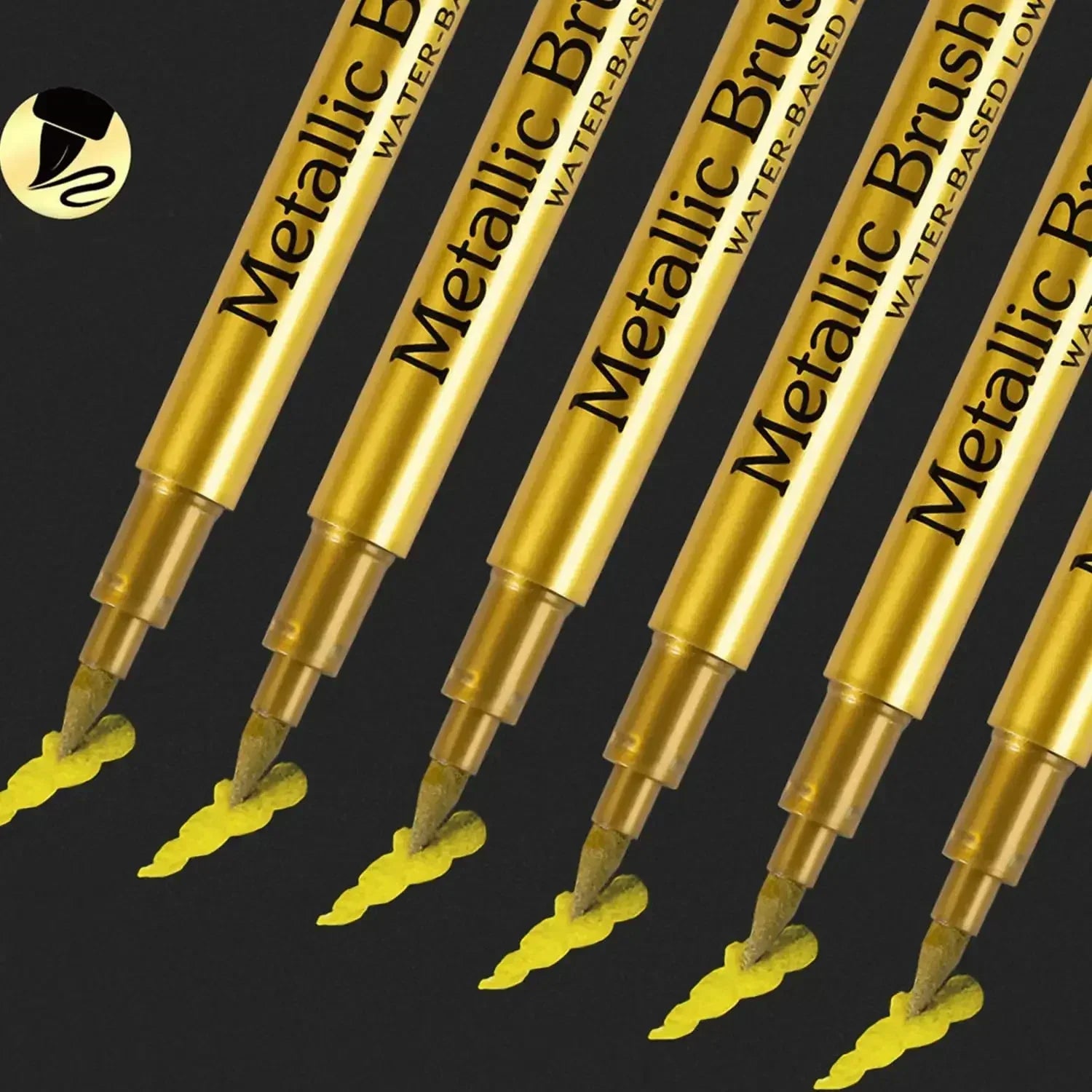 6Pcs Brush Metallic Paint Marker Pens
