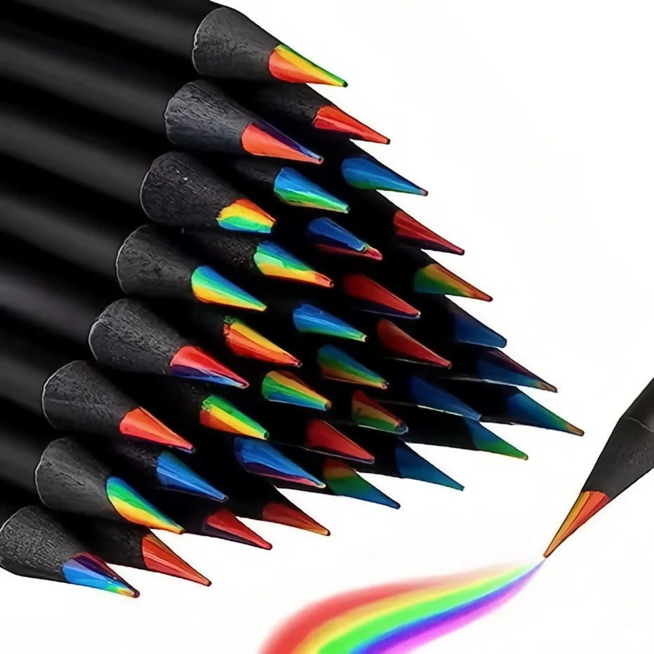 12PCS Colorful Rainbow Pencil