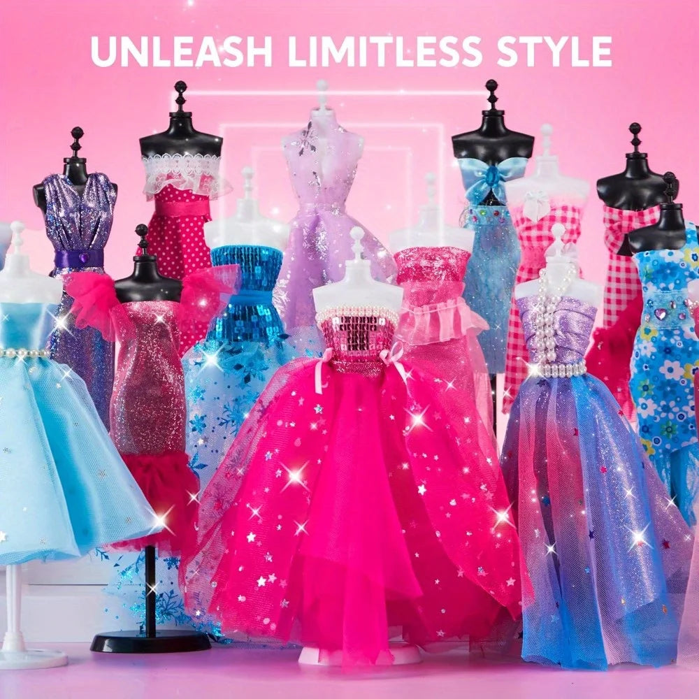 400+PCS Fashion Design Sewing Crafts Kit with 3 Mannequins