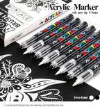 12Pcs Black/White Premium Acrylic Marker