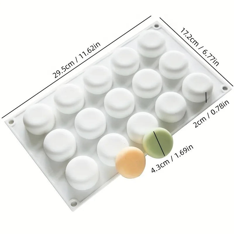 15-Cavity 3D Round Silicone Mold