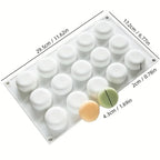 15-Cavity 3D Round Silicone Mold
