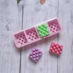 4 Holes Massage Square Silicone Soap Mold