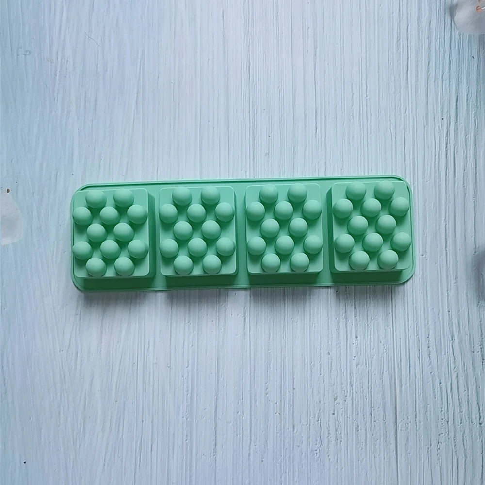 4 Holes Massage Square Silicone Soap Mold