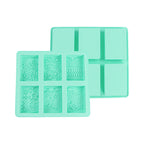 6-Cavity Silicone Soap Molds with Mixed Lace Patterns Perfect for DIY Rectangle Soap Making and Home Decor Crafts