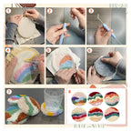 6pcs Cat Punch Needle Embroidery Coaster Set