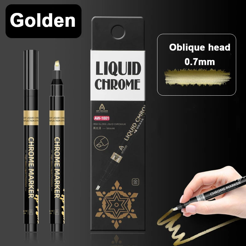 1Pcs Chrome Mirror Marker Pen