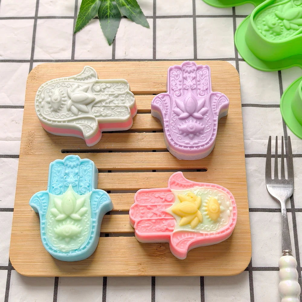 1pc 4-chamber palm silicone mold