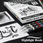 12Pcs Black/White Premium Acrylic Marker