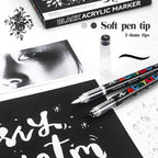 12Pcs Black/White Premium Acrylic Marker