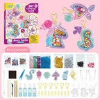 Kids DIY Crystal Glue Key Chain Art