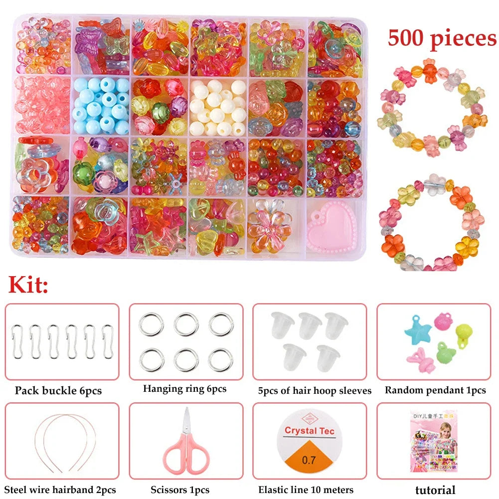 500pcs DIY Handmade Beaded Jewelry Making Kit