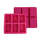 6-Cavity Silicone Soap Molds with Mixed Lace Patterns Perfect for DIY Rectangle Soap Making and Home Decor Crafts