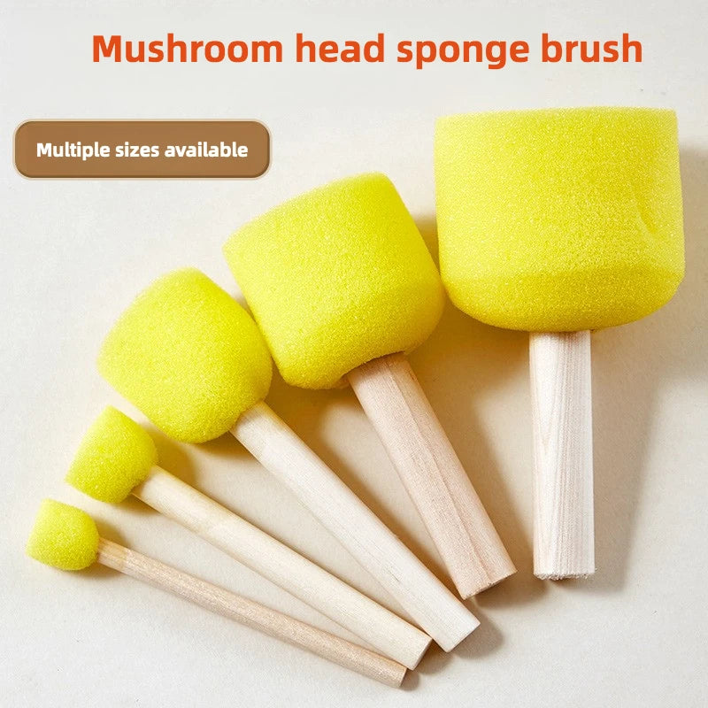 10 Pcs Set Wooden Handle Sponge Brush