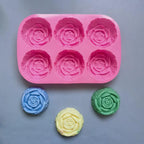 6 Holes Rose Flower Handmade Silicone Mold